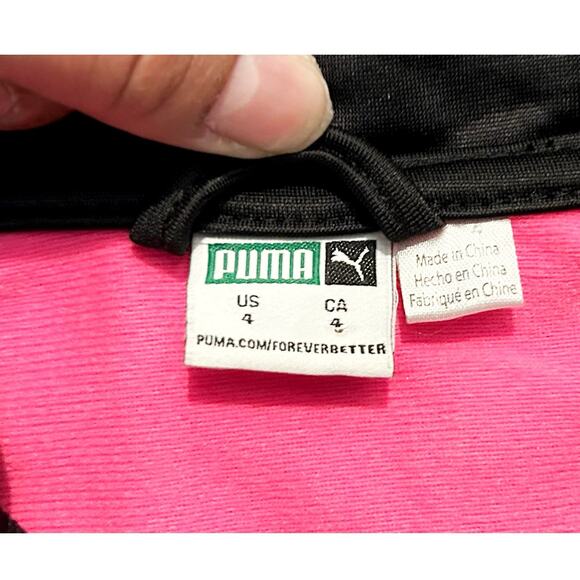Puma Pink Black Zip-Up Jacket Girls Size 4 - Picture 3 of 6